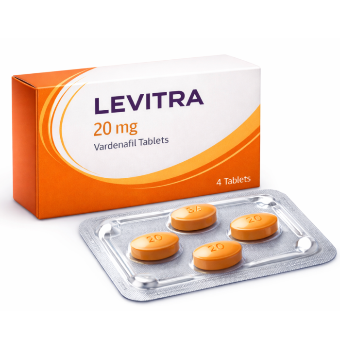 Levitra Vardenafil Tablets Generic Vardenafil tablets blister pack with orange tablets for erectile dysfunction support