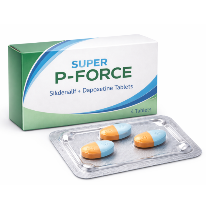 Super P-Force 100mg 60mg Tablets – Dual Action Men’s Health Support Generic Sildenafil and Dapoxetine tablets 100mg 60mg blister pack for erectile dysfunction and premature ejaculation support